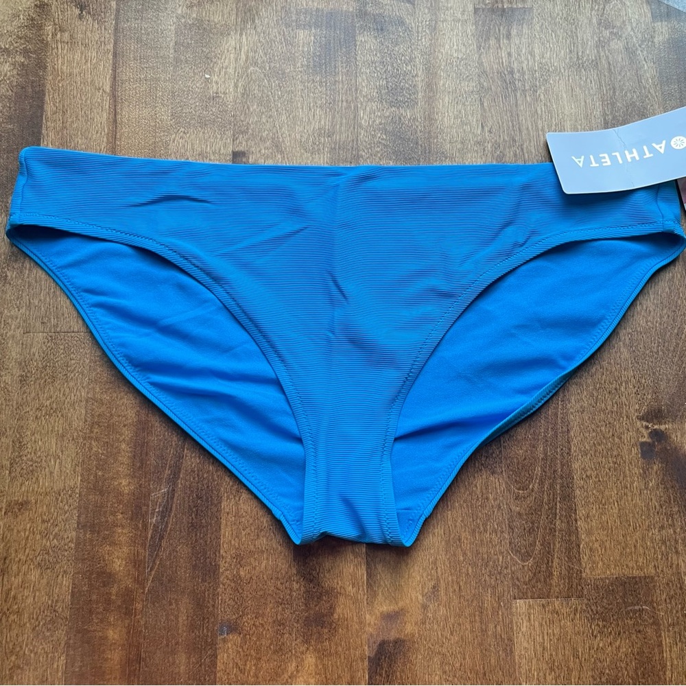 Athleta Ribbed Cloudbreak Mid Rise Bikini Bottom